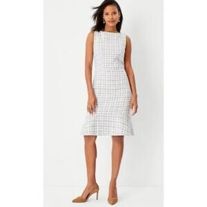 Ann Taylor White and Gray Mini Dress